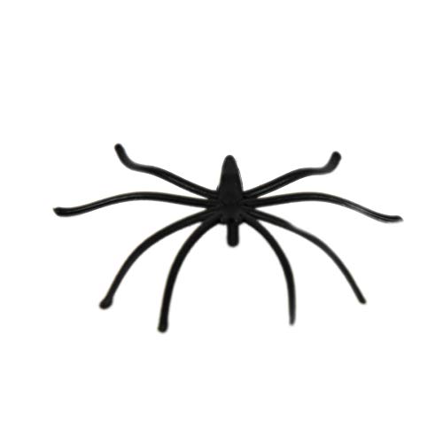 Vinsani® Pack of 24 Spooky Black Realistic Plastic Spiders 4.5cm Halloween Party Fake Props Novelty Fun Decorations Prank Joke Scary Spider Haunted Décor Kids Toy Outdoor Insects