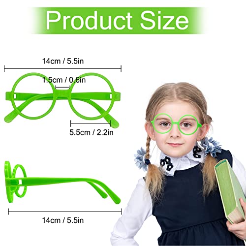 BOZILY 6 Pcs Kids Children Plastic Wizard Glasses No Lenses Glasses for Kids Lensless Dressup Glasses Round Novelty Glasses Wizard Round Glasses Frame for Kids Adult Fancy Dress Costume Cosplay Party