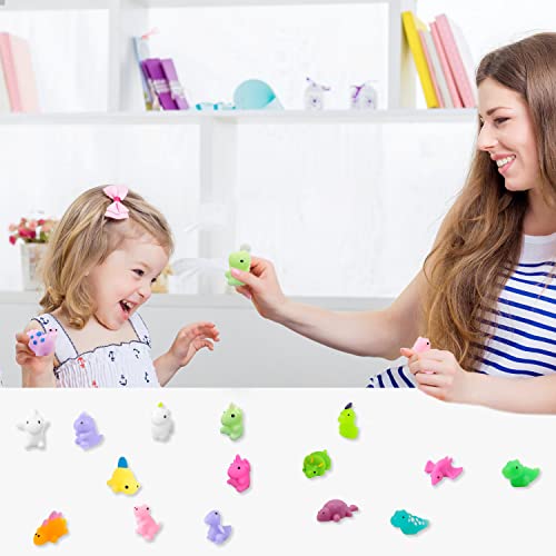 Cuotoy 18PCS Mochi Squishy Toys, Mini Kawaii Dinosaur Squishies Soft Fidget Toys Stress Squeeze Toys Party Bags Filler for Boys Girls Birthday Gifts…