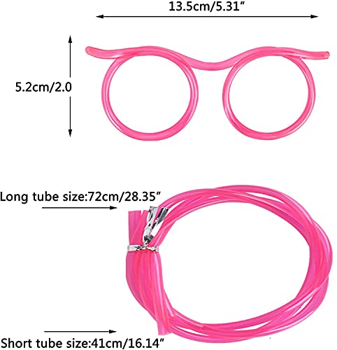 8 Pcs Silly Straw Glasses,Reusable Flexible Drinking Straw Glasses,Novelty Eyeglasses Straw for Kids Party Annual Meeting Parties Birthday(8 Colors)