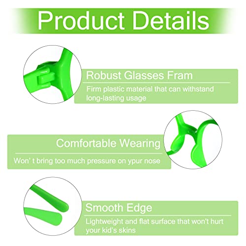 BOZILY 6 Pcs Kids Children Plastic Wizard Glasses No Lenses Glasses for Kids Lensless Dressup Glasses Round Novelty Glasses Wizard Round Glasses Frame for Kids Adult Fancy Dress Costume Cosplay Party