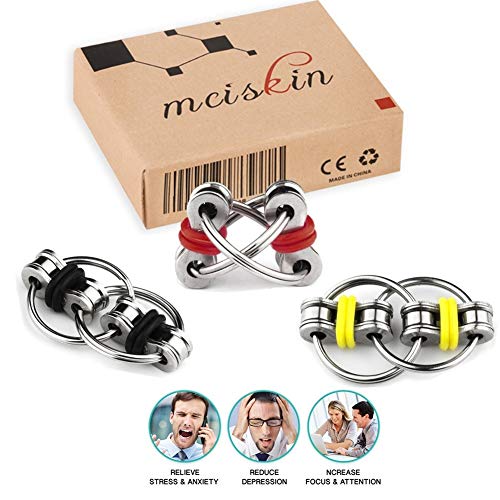 mciskin Flippy Chain Fidget Toy Relieves Stress Reducer, ADHD, Anxiety, and Autism (3 Pack)