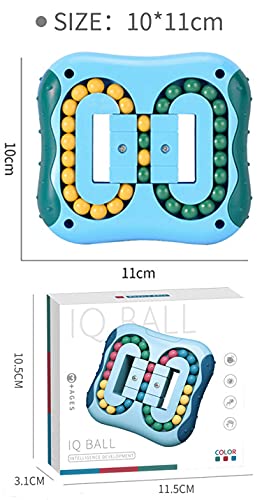 CaLeQi Decompression Rotating Magic Bean Cube Toys Square Rotating Small Beads Magic Cube Children's Puzzle Decompression Special Shape Magic Cube Ball Game Creative toys (Green)