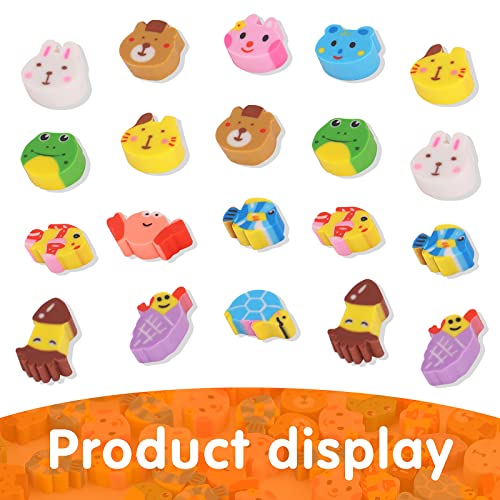 Cobee Mini Erasers for Kids, 100 Pieces Cute Animal Pencil Eraser Mini Pencil Erasers Novelty Erasers for Party Favors School Homework Rewards Gift (Animal Shape)