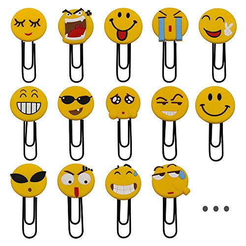 Cute Smiley Bookmarks, Funny Paperclip Bookmark, Novelty Emoticon Book Marker for Kids, Girls, Boys, School Student (Random 20PCS)