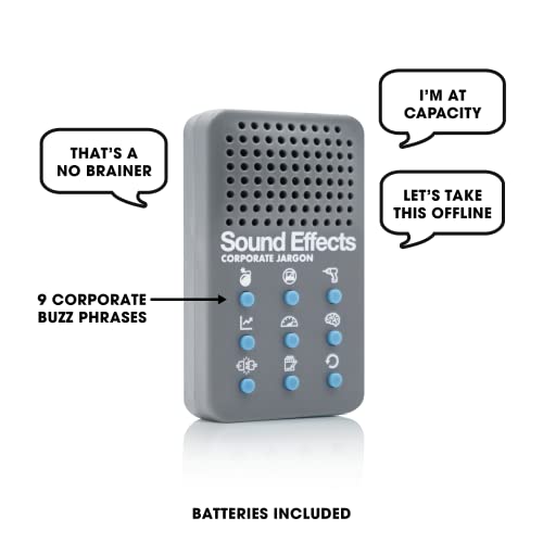 NPW Corporate Jargon Sound Machine, Portable Electronic Sound Maker, Novelty Prank Gift for Adults, Funny Sound Machine with 9 Sound Effects, Battery Included, Gray