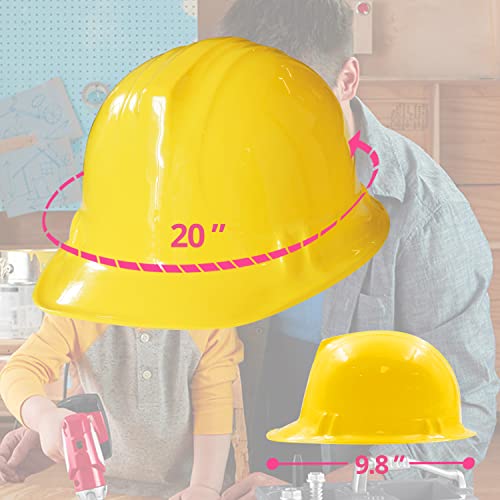 NOVELTY PLACE Construction Party Hats Toy, Yellow Soft Plastic Hats for Kids, Construction Party Dress Up Accessories (Pack of 12)
