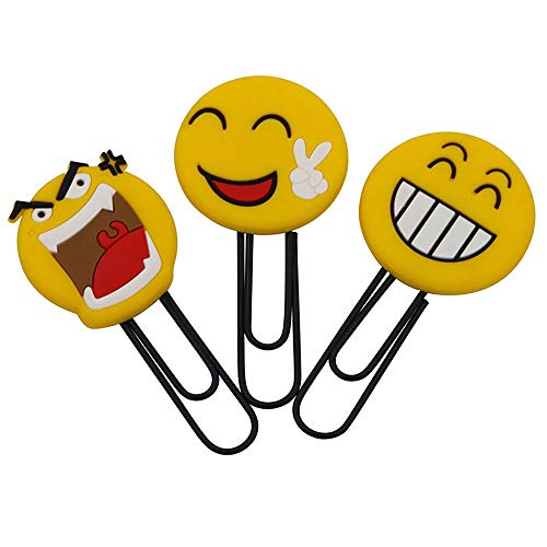 Cute Smiley Bookmarks, Funny Paperclip Bookmark, Novelty Emoticon Book Marker for Kids, Girls, Boys, School Student (Random 20PCS)