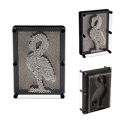 Global Gizmos 50350 Metal Pin Art Impression Toy / Ideal for Home and Office / Novelty Fun Gift / 3D Fun Desktop Sculpture Gadget / Classic Retro Game / 18cm x 13cm