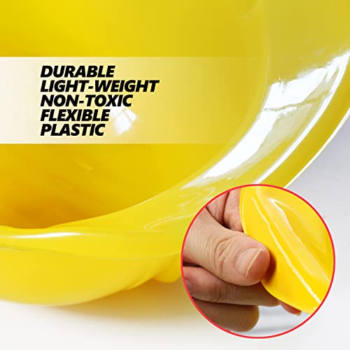 NOVELTY PLACE Construction Party Hats Toy, Yellow Soft Plastic Hats for Kids, Construction Party Dress Up Accessories (Pack of 12)