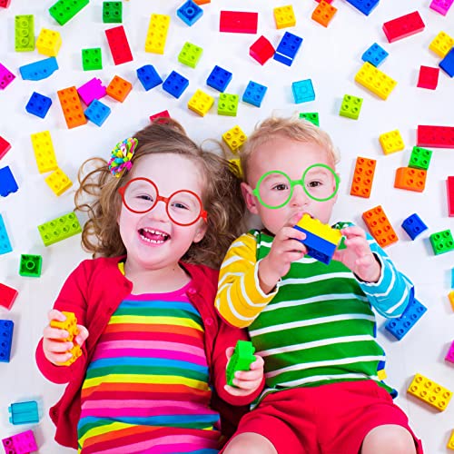 BOZILY 6 Pcs Kids Children Plastic Wizard Glasses No Lenses Glasses for Kids Lensless Dressup Glasses Round Novelty Glasses Wizard Round Glasses Frame for Kids Adult Fancy Dress Costume Cosplay Party