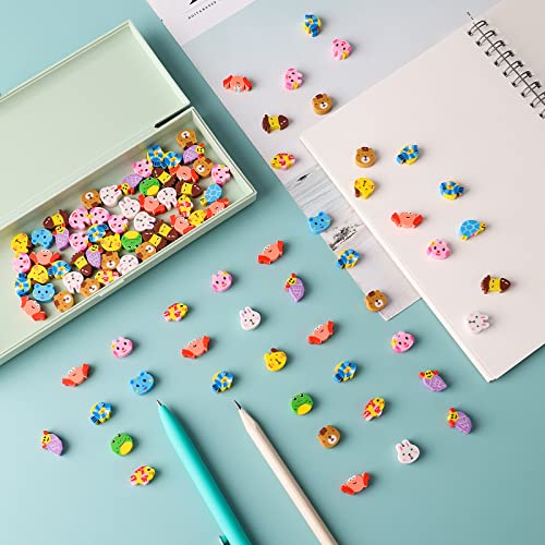 Cobee Mini Erasers for Kids, 100 Pieces Cute Animal Pencil Eraser Mini Pencil Erasers Novelty Erasers for Party Favors School Homework Rewards Gift (Animal Shape)