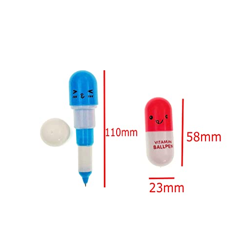 JZK 60 x Novelty mini retractable ballpoint pens with cute emoticon for kids cute biro pen stationery gift for girls children birthday party bag filler party favour