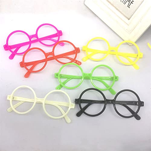 BOZILY 6 Pcs Kids Children Plastic Wizard Glasses No Lenses Glasses for Kids Lensless Dressup Glasses Round Novelty Glasses Wizard Round Glasses Frame for Kids Adult Fancy Dress Costume Cosplay Party