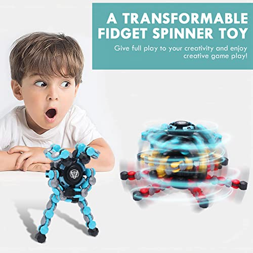 NEW Transformable Sensory Fidget Spinner Toy, Funny DIY Spin Top Hand Finger Spinner Creative Fingertip Mechanical Gyro for Kids Adults, All Ages