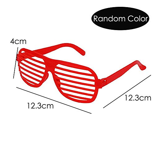 NA NA 12Pcs Shutter Shading Glasses Children Party Bag Fillers Kids Shutter Shades Glasses Sunglasses Novelty Fancy Dress Costume for Hawaiian Beach Photo Props Costum (Random Color) 12.3x12.3x4