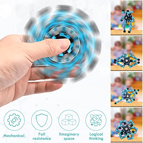 NEW Transformable Sensory Fidget Spinner Toy, Funny DIY Spin Top Hand Finger Spinner Creative Fingertip Mechanical Gyro for Kids Adults, All Ages