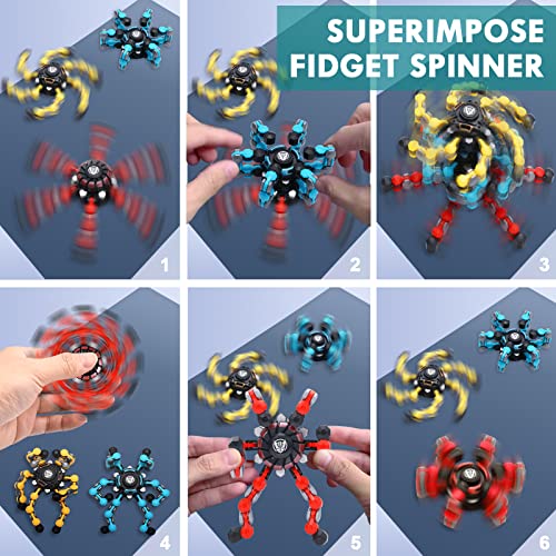 NEW Transformable Sensory Fidget Spinner Toy, Funny DIY Spin Top Hand Finger Spinner Creative Fingertip Mechanical Gyro for Kids Adults, All Ages