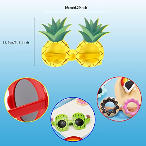 6 Pairs Novelty Sunglasses Party Glasses, Tropical Sunglasses Luau Party Sunglasses Photo Prop Supplies, Funny Hawaiian Glasses Novelty Glasses for Kids Adults Beach Party Decorations