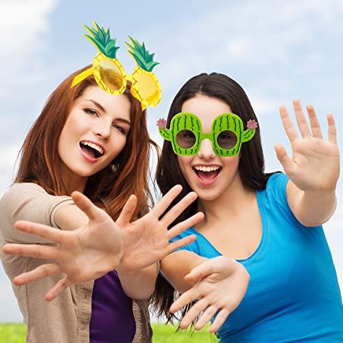 6 Pairs Novelty Sunglasses Party Glasses, Tropical Sunglasses Luau Party Sunglasses Photo Prop Supplies, Funny Hawaiian Glasses Novelty Glasses for Kids Adults Beach Party Decorations