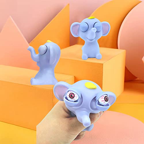 Popping Out it Eyes Squishy Squeeze Toy,Funny Elephant Pinch Toy Stress Relief Toys,Squeeze Animals Toy Novelty Fidget Hand Toys for Christmas Stocking Fillers Kids Adults Autistic Birthday Gift