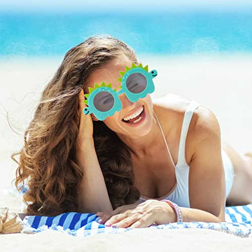 6 Pairs Novelty Sunglasses Party Glasses, Tropical Sunglasses Luau Party Sunglasses Photo Prop Supplies, Funny Hawaiian Glasses Novelty Glasses for Kids Adults Beach Party Decorations
