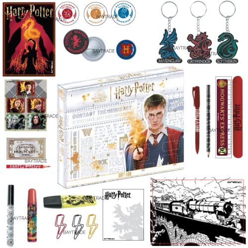 Harry Potter Advent Calendar 2022 - Harry Potter Christmas Calendars for Kids Boys Girls Teens Merchandise Hogwarts Express Stationery gifts for women - Stationary advent calendar 2022