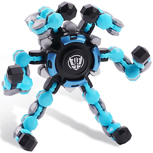 Ainiv Deformed Fidget Spinner Toy, Spin Top Toy Handheld Fidget Spinners Toys for Kids, Funny Creative DIY Finger-tip Spin Top Toys, Hand Spinner Sensory Toy for All Ages, 1PC Blue