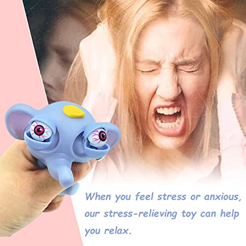 Popping Out it Eyes Squishy Squeeze Toy,Funny Elephant Pinch Toy Stress Relief Toys,Squeeze Animals Toy Novelty Fidget Hand Toys for Christmas Stocking Fillers Kids Adults Autistic Birthday Gift