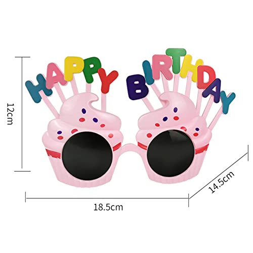 QRJ Birthday Glasses Party Glasses for Adults,Happy Birthday Novelty Glasses Kids' Party Eyewear Hawaiian Hula Fancy Dress Up Costume Accessory for Photo Prop Birthday Party Supplies