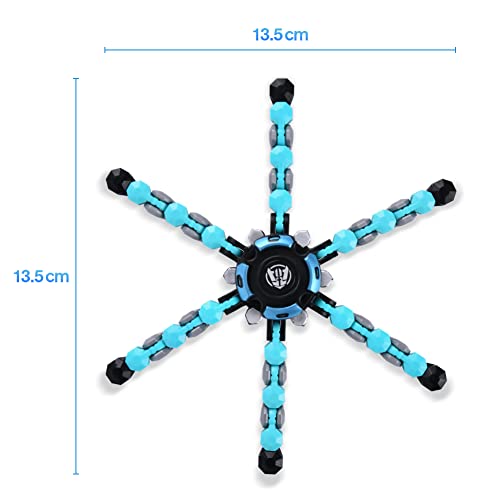 Ainiv Deformed Fidget Spinner Toy, Spin Top Toy Handheld Fidget Spinners Toys for Kids, Funny Creative DIY Finger-tip Spin Top Toys, Hand Spinner Sensory Toy for All Ages, 1PC Blue