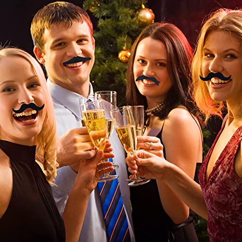 IRYNA Fake Moustache 12 Pack Black False Moustache Moustache Fancy Dress Stick On Moustache Pack Adults Novelty Joke False Moustache for Adults Kids Masquerade Party Favor Costume and Performance