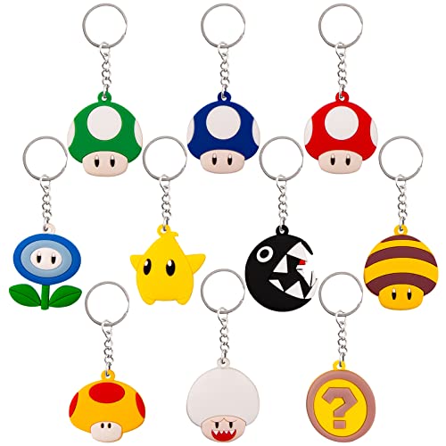 Keyring Cartoon Cute Anime Keychain Pendant 3D Silicone Figure Key Chain Keyrings Rings Kids Party Supplies Party Favors Bags fillers Novelty Toy Birthday Gift for Boys Girls Key Charms Keychain Deko