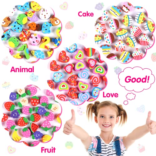 150 Pieces Mini Erasers for Kids Bulk, Novelty Animal Erasers,Pencil Erasers Assortment,Cute Small Erasers for Students Homework School Classroom Rewards Prizes,Party Favors (Multi-Style)
