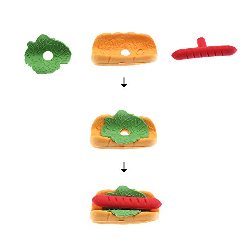 LOKIPA 40 Novelty Food Pencil Rubber Erasers Party Fruit Vegetable Erasers for Kid Party Bag Filler