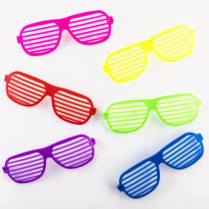 Plastic Shutter Glasses Shades Party 6 PCS - Children Party Bag Fillers Kids Shutter Shades Glasses Sunglasses Novelty Fancy Dress Costume for Halloween Party Cosplay Photo Props