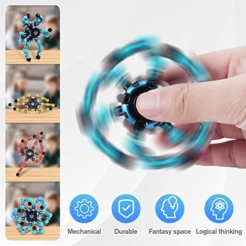 Ainiv Deformed Fidget Spinner Toy, Spin Top Toy Handheld Fidget Spinners Toys for Kids, Funny Creative DIY Finger-tip Spin Top Toys, Hand Spinner Sensory Toy for All Ages, 1PC Blue