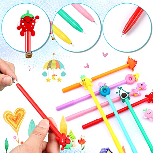 SANNIX 50 Pieces Animal Pens, Cute Gel Ink RollerBall Pens, Novelty Fun Writing Pen for Kids Teachers Boys and Girls, School Gift Office Home Supplies, Black Refill 0.5mm