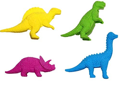 SHATCHI Novelty Erasers Rubbers Party Bag Filler Favour Kids School Home Stationery Set of 4pcs – Fast Food/Fruits/Dinosaurs/Fingers/Dessert/Smiley (12pcs), Multi