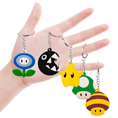 Keyring Cartoon Cute Anime Keychain Pendant 3D Silicone Figure Key Chain Keyrings Rings Kids Party Supplies Party Favors Bags fillers Novelty Toy Birthday Gift for Boys Girls Key Charms Keychain Deko