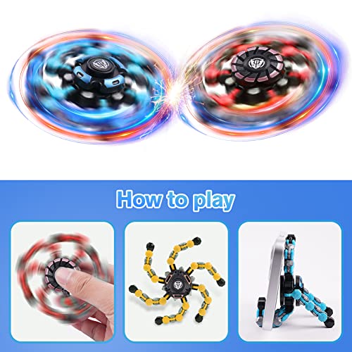Ainiv Deformed Fidget Spinner Toy, Spin Top Toy Handheld Fidget Spinners Toys for Kids, Funny Creative DIY Finger-tip Spin Top Toys, Hand Spinner Sensory Toy for All Ages, 1PC Blue