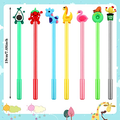 SANNIX 50 Pieces Animal Pens, Cute Gel Ink RollerBall Pens, Novelty Fun Writing Pen for Kids Teachers Boys and Girls, School Gift Office Home Supplies, Black Refill 0.5mm