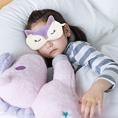 Eye Mask for Sleeping, Cute Fox Animal Soft Fluffy Plush Sleep Mask Novelty Funny Blindfold Breathable Eyeshade Cartoon Eye Cover for Kids Girls and Adult Night Nap Travel Meditation A7DWMRYZ