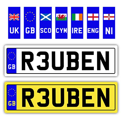 2x KIDS NUMBER PLATES FOR RIDE ON and KIDS ELECTRIC CAR | SELF ADHESIVE (140mm x 35mm) CHILDREN'S ELECTRIC RIDE ON CAR, TRIKE, BIKE, MOBILITY SCOOTER | Personalised Number Plates | Kids Number Plates