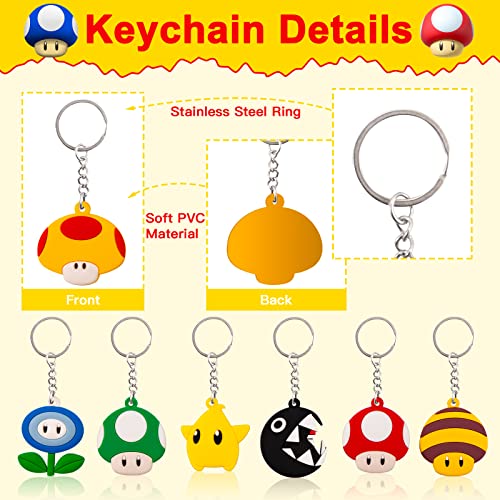 Keyring Cartoon Cute Anime Keychain Pendant 3D Silicone Figure Key Chain Keyrings Rings Kids Party Supplies Party Favors Bags fillers Novelty Toy Birthday Gift for Boys Girls Key Charms Keychain Deko