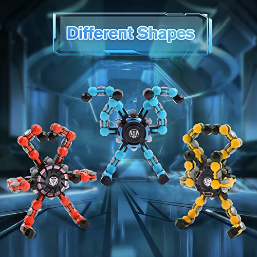 Ainiv Deformed Fidget Spinner Toy, Spin Top Toy Handheld Fidget Spinners Toys for Kids, Funny Creative DIY Finger-tip Spin Top Toys, Hand Spinner Sensory Toy for All Ages, 1PC Blue