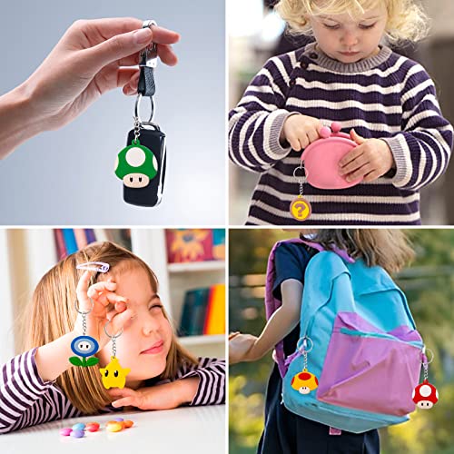 Keyring Cartoon Cute Anime Keychain Pendant 3D Silicone Figure Key Chain Keyrings Rings Kids Party Supplies Party Favors Bags fillers Novelty Toy Birthday Gift for Boys Girls Key Charms Keychain Deko