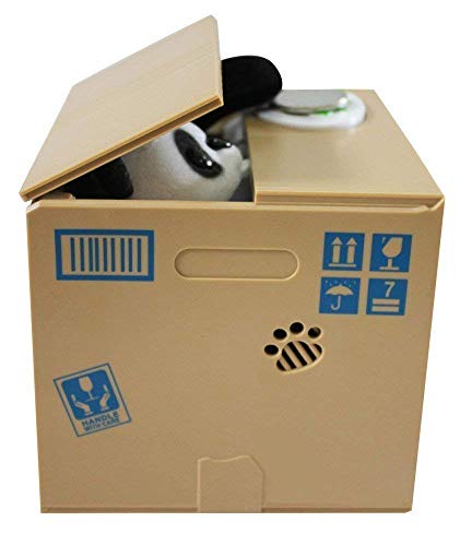 Panda Money Box, Piggy Bank for Kids/Adults, Automatic Stealing Coin Money Bank with Upgraded Clear English Voice (Panda)