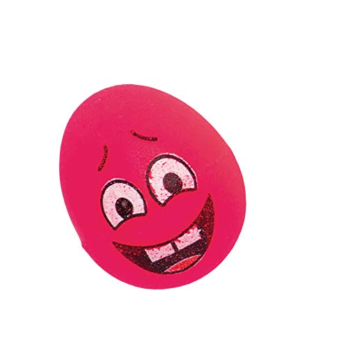 Baker Ross AT546 Mini Funky Face Egg Bouncy Balls - Pack of 10, Novelty Toys For Children, Perfect Party, Loot Or Prize Bag Filler