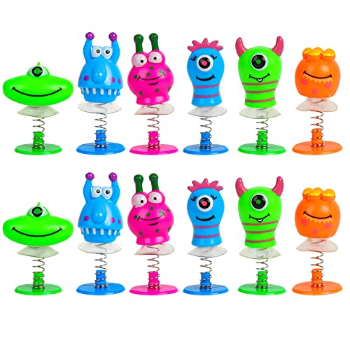 VEYLIN Monster Jump, 18PCS Assorted Novelty Monster Spring Jump Up Party Favor Toys Kids Classroom Prizes